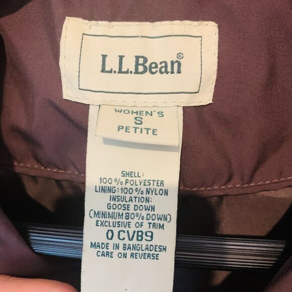Vintage LL Bean Puffer Vest Jacket Women's Brown Down Insulated Size Small - Picture 9 of 9